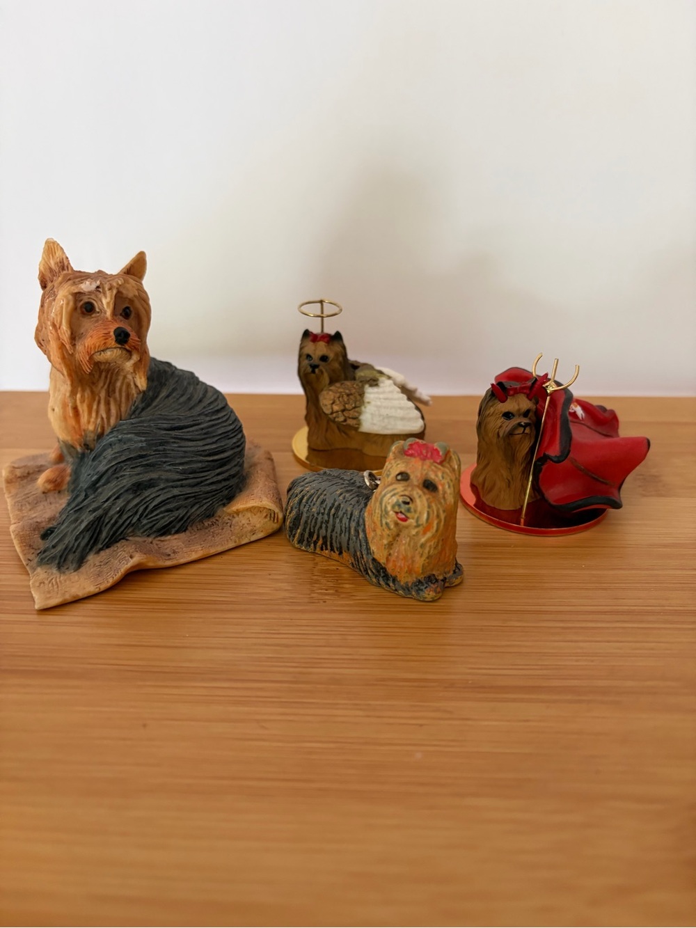 Yorkshire Terrier Dogs Figurine Collection -Devil & Angel.